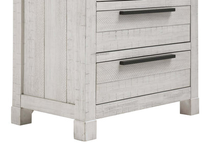 Table de chevet Haven à 3 tiroirs avec port USB, 26 L x 28 H - Blanc | Table de nuit Haven de 26 po (L) x 28 po (H) à 3 tiroirs avec port USB - blanche