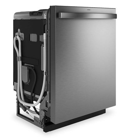 Lave-vaisselle GE de 24 po et de 45 dBA avec commandes sur le dessus - acier inoxydable résistant aux traces de doigts - PDT705SYWFS