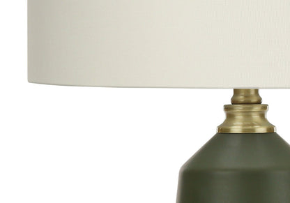 26 Lampe de table en céramique verte et dorée|Lampe de table en céramique verte et dorée de 26 po