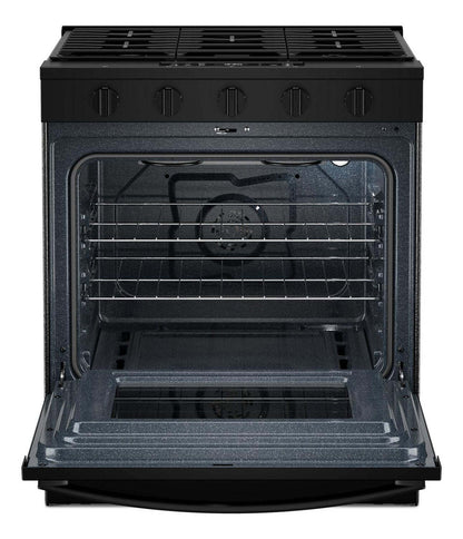 Cuisinière à gaz Whirlpool de 5 pi³ et de 30 po avec cuisson à air - noire - WSGS5030SB | Whirlpool 30 5 Cu. Ft. Gas Range with Air Cooking - Black - WSGS5030SB