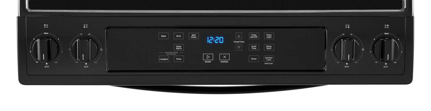 Cuisinière électrique Whirlpool de 4,8 pi³ avec nettoyage automatique - noire - YWEE515S0LB | Bain à remous 4,8 Cu. Fort. Cuisinière électrique avec autonettoyage - Noir - YWEE515S0LB
