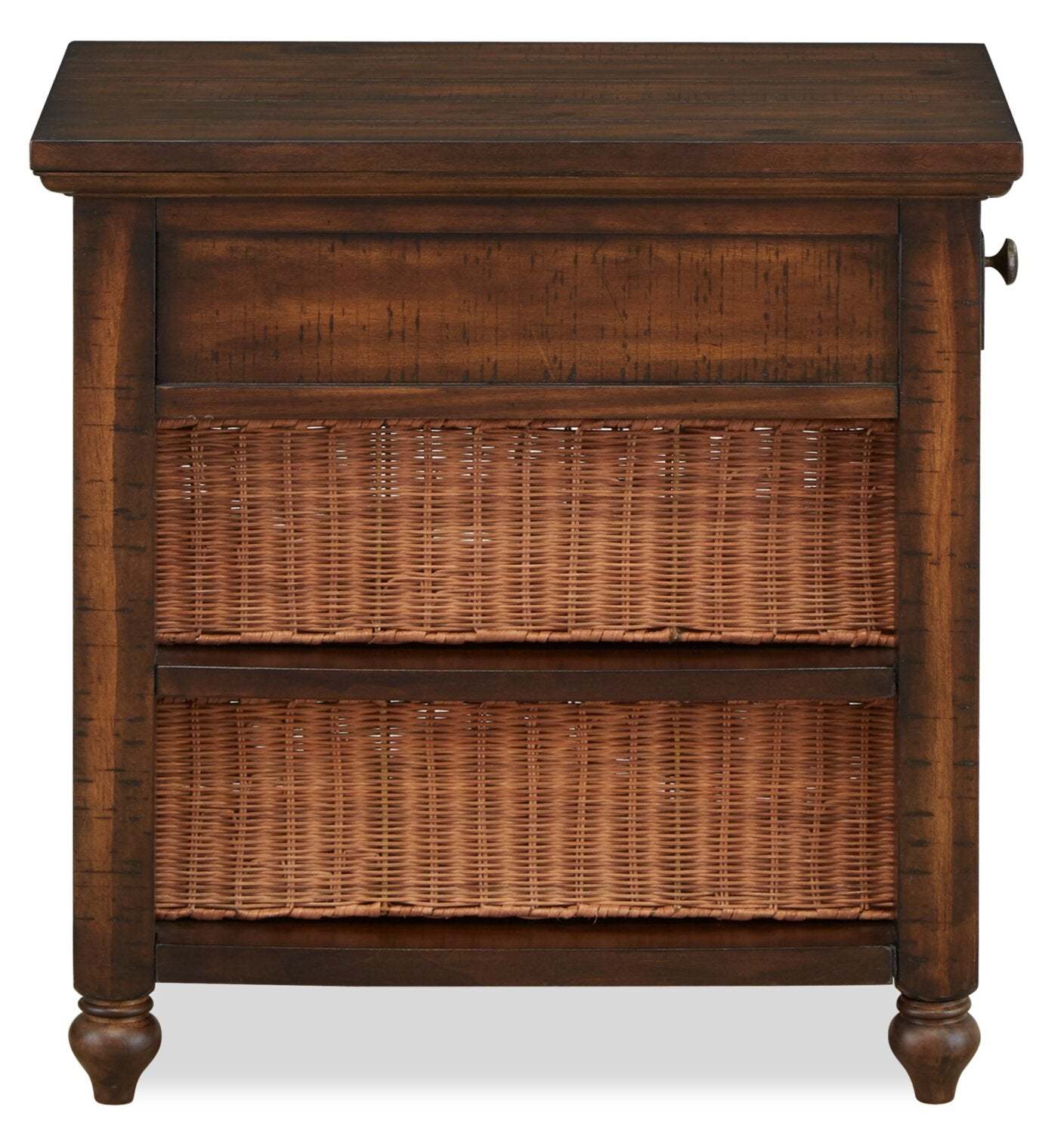 Cottage Lane 16 Rustic Chairside Table with Storage - Dark Brown Wood|Table de fauteuil rustique Cottage Lane de 16 po avec rangement - bois brun foncé