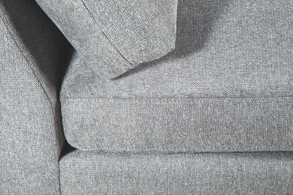 Sofa sectionnel modulaire Evolve de Scott Living 4 pièces en tissu d’apparence lin avec coussins en duvet et plumes - gris