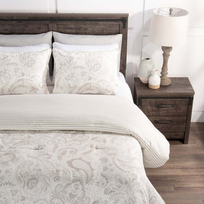 Indie Paisley 3-Piece King Comforter Set - White|Ensemble d'édredon Indie Paisley 3 pièces pour très grand lit - blanc|PAISL3KG
