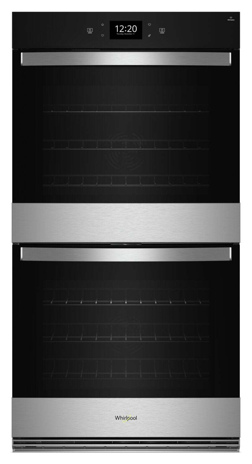 Four mural double électrique Whirlpool de 10 pi³ et de 30 po avec convection véritable - acier inoxydable résistant aux empreintes digitales