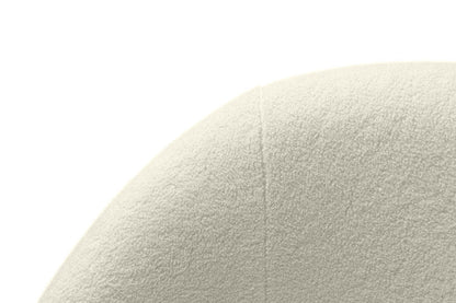 Chaise d'appoint incurvée en tissu bouclé Lola 28,7 avec coussin de siège amovible - Blanc | Fauteuil d'appoint courbé Lola de 28,7 po en tissu chenille bouclé avec coussin de siège amovible - blanc