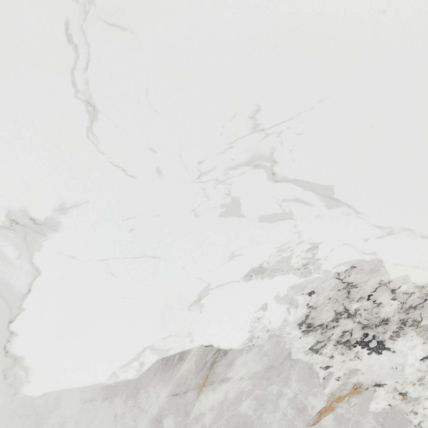 Table de salle à manger Alwin avec dessus en pierre frittée, base en forme de sablier et touches dorées - 47,25 po (L), ronde - brune