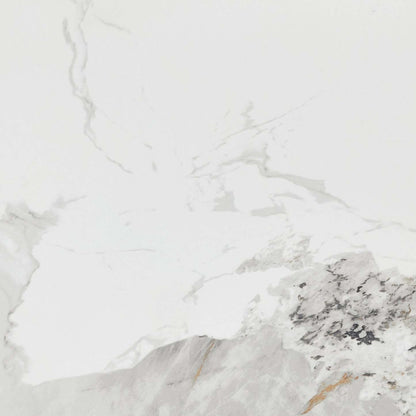 Table de salle à manger Alwin avec dessus en pierre frittée, base en forme de sablier et touches dorées - 47,25 po (L), ronde - brune