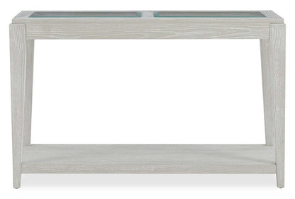 Table de canapé en bois massif Vida 47,5" avec étagère - Sable | Table de salon Vida 47,5 po en bois massif avec tablette - sable | VIDWHSTB