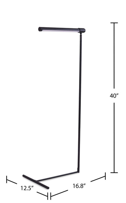 Lampadaire LED Heath 40 noir mat | Lampe à pied à DEL Heath de 40 po noir mat