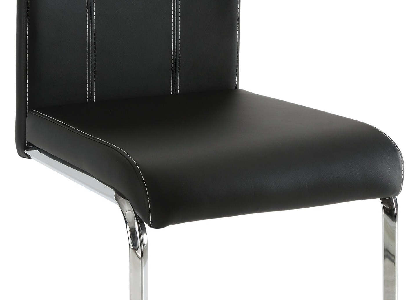 Ensemble de salle à manger Tuxedo 7 pièces avec table de 72 po (L), dessus en verre, base piédestal et 6 chaises - noir