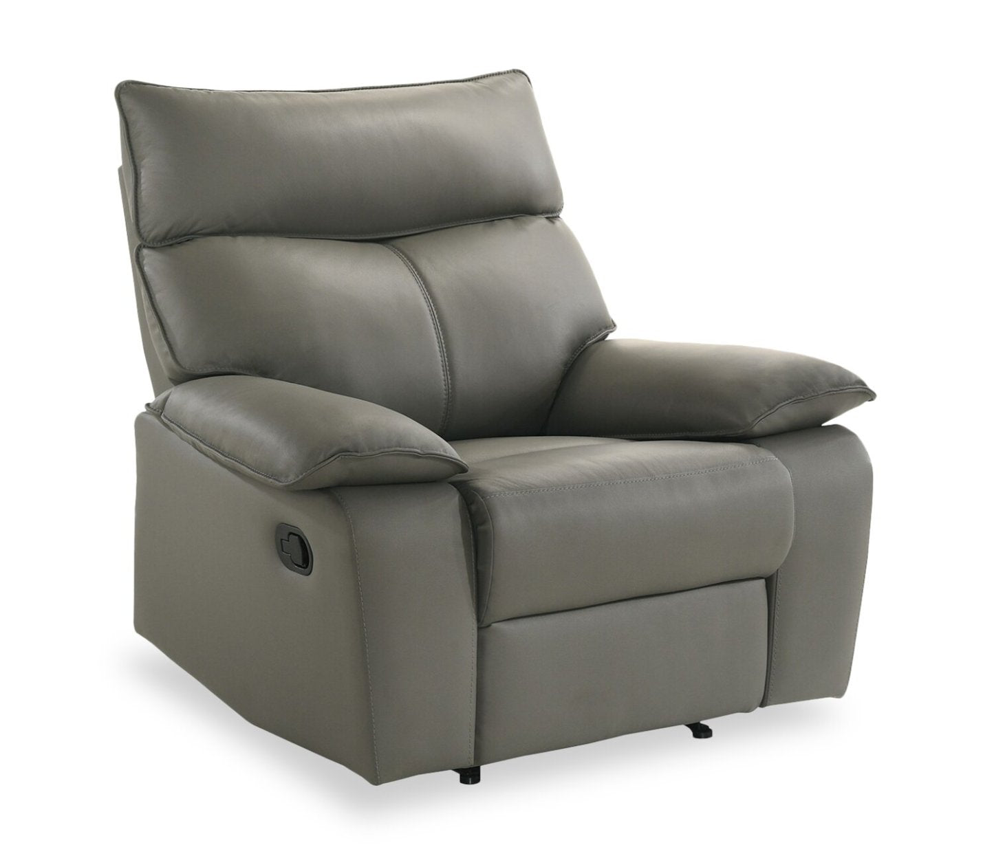 Matteo 42 Genuine Leather Reclining Chair - Aviarah Grey | Fauteuil inclinable Matteo de 42 po en cuir véritable - gris Aviarah