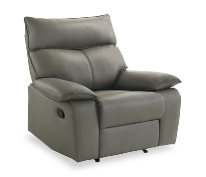 Matteo 42 Genuine Leather Reclining Chair - Aviarah Grey | Fauteuil inclinable Matteo de 42 po en cuir véritable - gris Aviarah