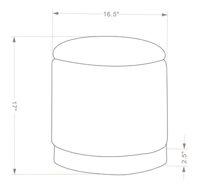 Pouf de rangement Phebe de 16,5 po avec base à bordures argentées - bleu marine