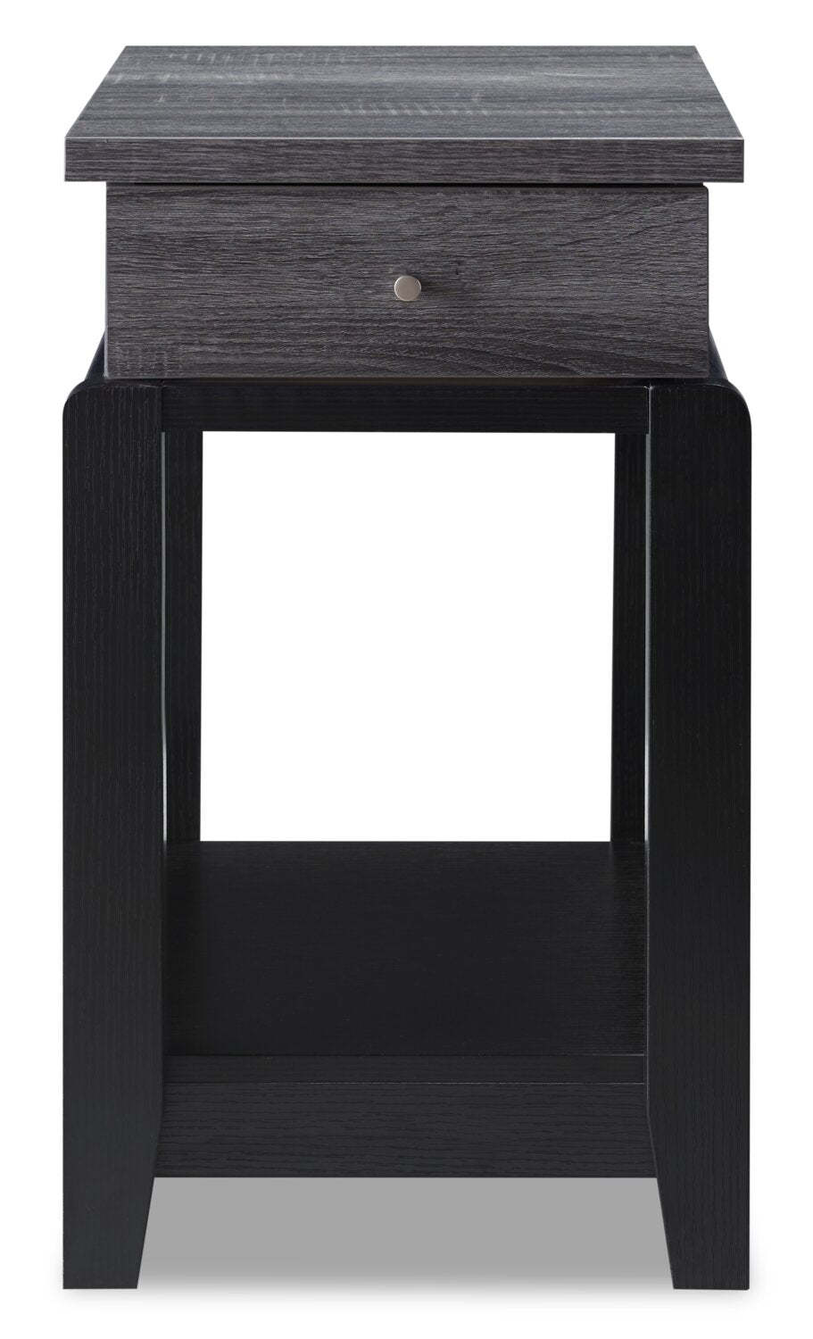 Table de fauteuil Torry de 13,75 po avec tiroir - gris vieilli