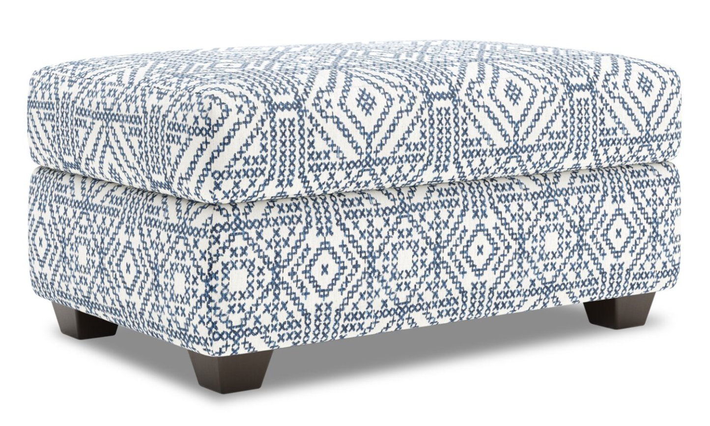 Fabriqué au Canada Pouf de rangement personnalisable The Trunk 39 en tissu - Ink multicolore | Pouf de rangement The Trunk de Sofa Lab de 39 po fabriqué au Canada en tissu - Ink multicolore | TRUN1156
