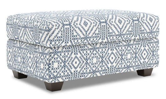 Fabriqué au Canada Pouf de rangement personnalisable The Trunk 39 en tissu - Ink multicolore | Pouf de rangement The Trunk de Sofa Lab de 39 po fabriqué au Canada en tissu - Ink multicolore | TRUN1156