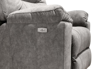 Fauteuil à inclinaison électrique Gybson de 38 po fabriqué au Canada en tissu - gris