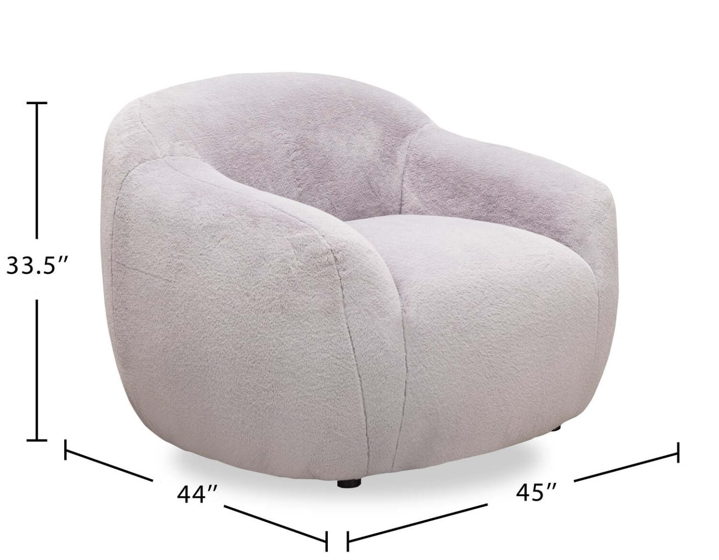 Fauteuil d'appoint en tissu Hugz 45 - Gris | Fauteuil d'appoint Hugz de 45 po en tissu - gris