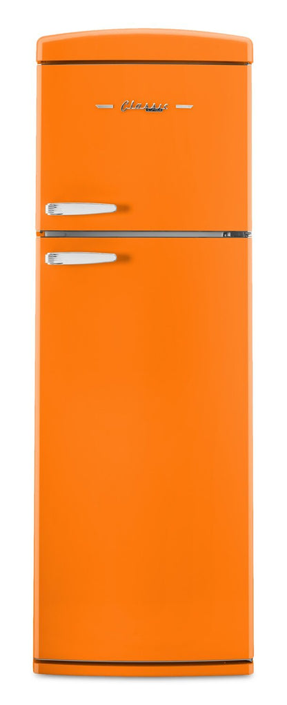Réfrigérateur Classic Rétro d'Unique de 24 po et de 11 pi3 à congélateur supérieur - orange creamsicle - UNQ-310L O TM