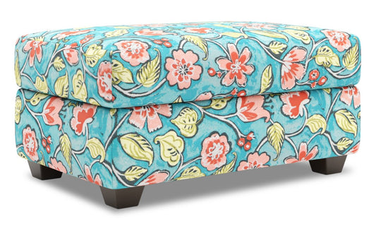 Fabriqué au Canada Pouf de rangement personnalisable The Trunk 39 en tissu - Malibu multicolore | Pouf de rangement The Trunk de Sofa Lab de 39 po fabriqué au Canada en tissu - Malibu multicolore | TRUN1144