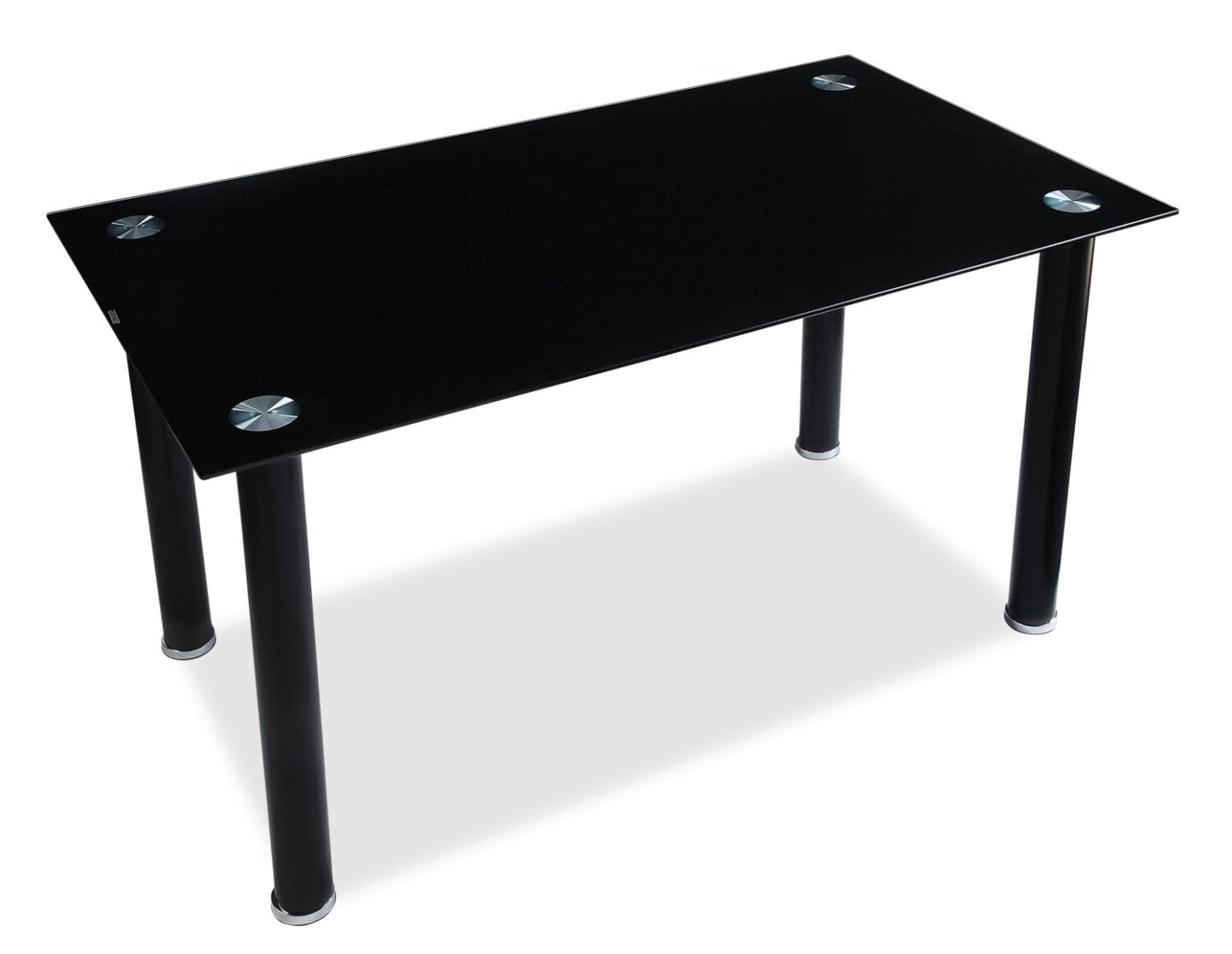 Table à manger Onyx avec plateau en verre, 55 W - Noir | Table de salle à manger Onyx de 55 po (L) avec dessus en verre - noire