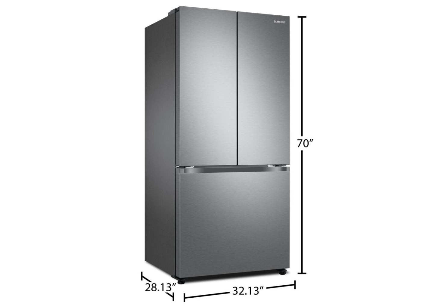Réfrigérateur Samsung de 33 po et de 17,5 pi³ à portes françaises de profondeur de comptoir - acier inoxydable - RF18A5101SR/AA