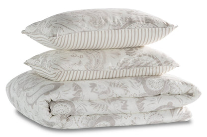 Indie Paisley 3-Piece King Comforter Set - White|Ensemble d'édredon Indie Paisley 3 pièces pour très grand lit - blanc|PAISL3KG