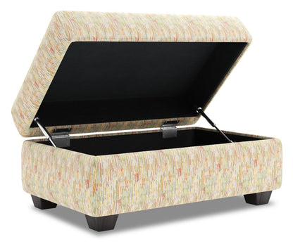 Fabriqué au Canada Pouf de rangement personnalisable The Trunk 39 en tissu - Jardin multicolore | Pouf de rangement The Trunk de Sofa Lab de 39 po fabriqué au Canada en tissu - Jardin multicolore | TRUN1141