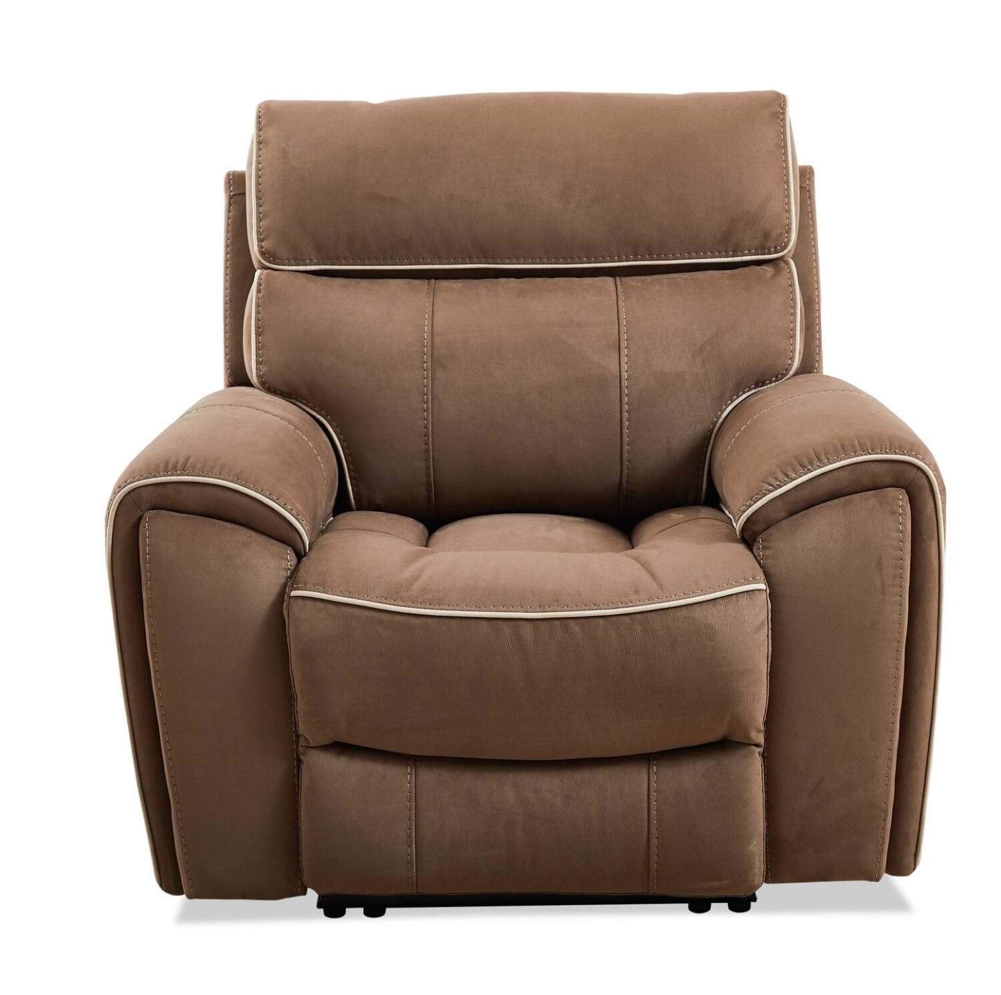 Cindy Crawford Home Newport 43 Fauteuil à inclinaison électrique en suédine avec appuie-tête électrique - taupe