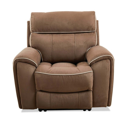 Cindy Crawford Home Newport 43 Fauteuil à inclinaison électrique en suédine avec appuie-tête électrique - taupe