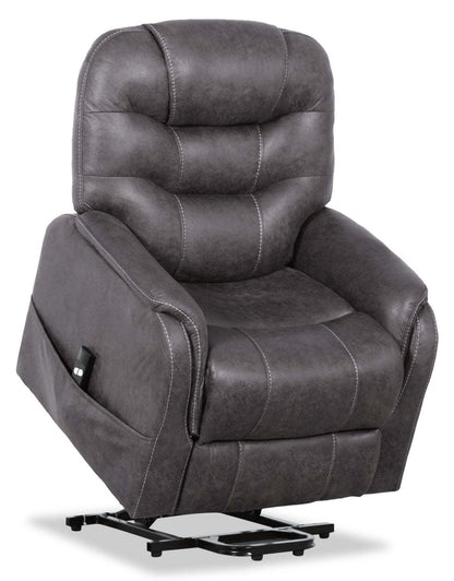 Fauteuil inclinable à relevage électrique Landon 34 en microfibre - Gris | Fauteuil inclinable électrique Landon de 34 po en microfibre - gris