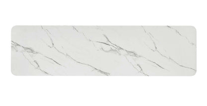 Desserte de salle à manger Capri de Kort &amp; Co. de 66 po (L) avec rangement, dessus en imitation de marbre et touches dorées - noire et blanche