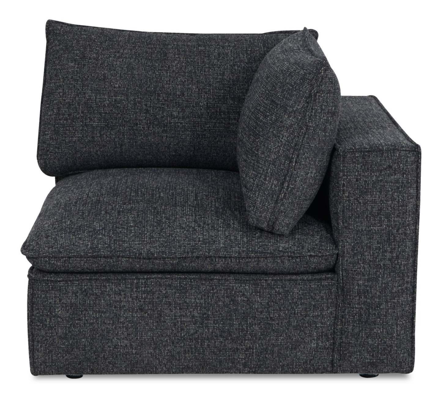 Fusion modulaire 8 pièces en tissu chenille gris anthracite avec coussins de dossier amovibles en plumes | Canapé sectionnel modulaire Fusion 8 pièces en tissu chenille gris anthracite avec coussins de dossier amovibles en couette et plumes