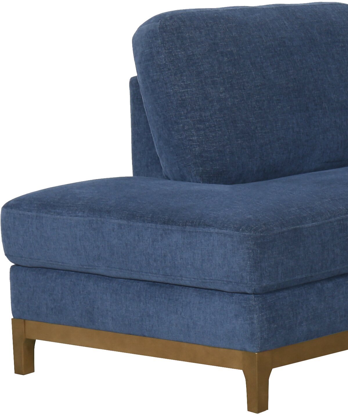 Zara 2-Piece Left-Facing Fabric Sectional with Chaise and Wood Legs - Navy | Canapé sectionnel gauche Zara 2 pièces en tissu avec chaise longue et pieds en bois - bleu marine