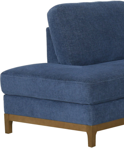 Zara 2-Piece Left-Facing Fabric Sectional with Chaise and Wood Legs - Navy | Canapé sectionnel gauche Zara 2 pièces en tissu avec chaise longue et pieds en bois - bleu marine