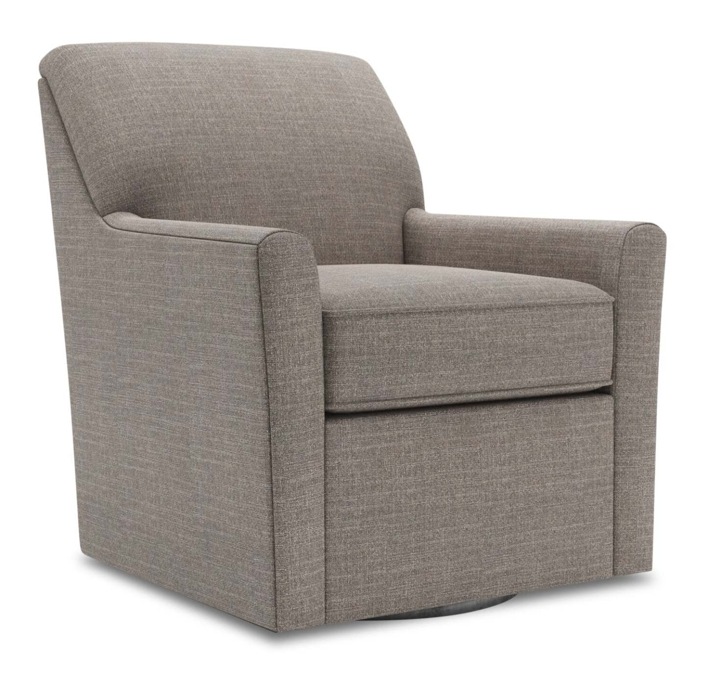 Fauteuil d'appoint pivotant personnalisable Sofa Lab de 31 po fabriqué au Canada en tissu d'apparence lin - gris Luna Smoke | SWIV2391