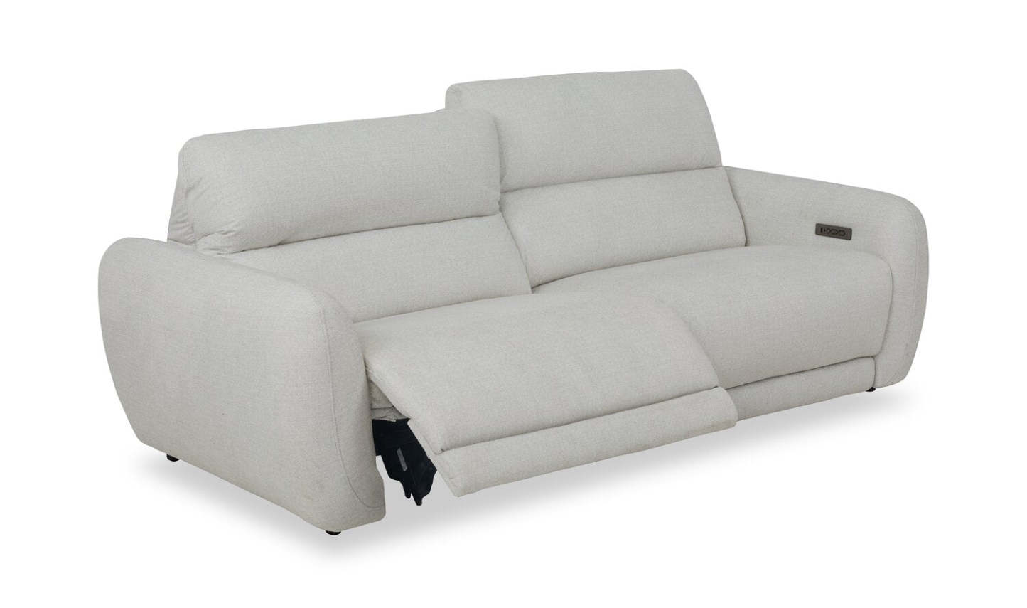 Sofa à inclinaison électrique Kailyn de Cindy Crawford Home de 92 po en tissu avec appuie-têtes électriques - beige