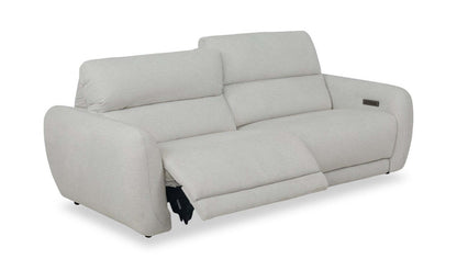 Sofa à inclinaison électrique Kailyn de Cindy Crawford Home de 92 po en tissu avec appuie-têtes électriques - beige