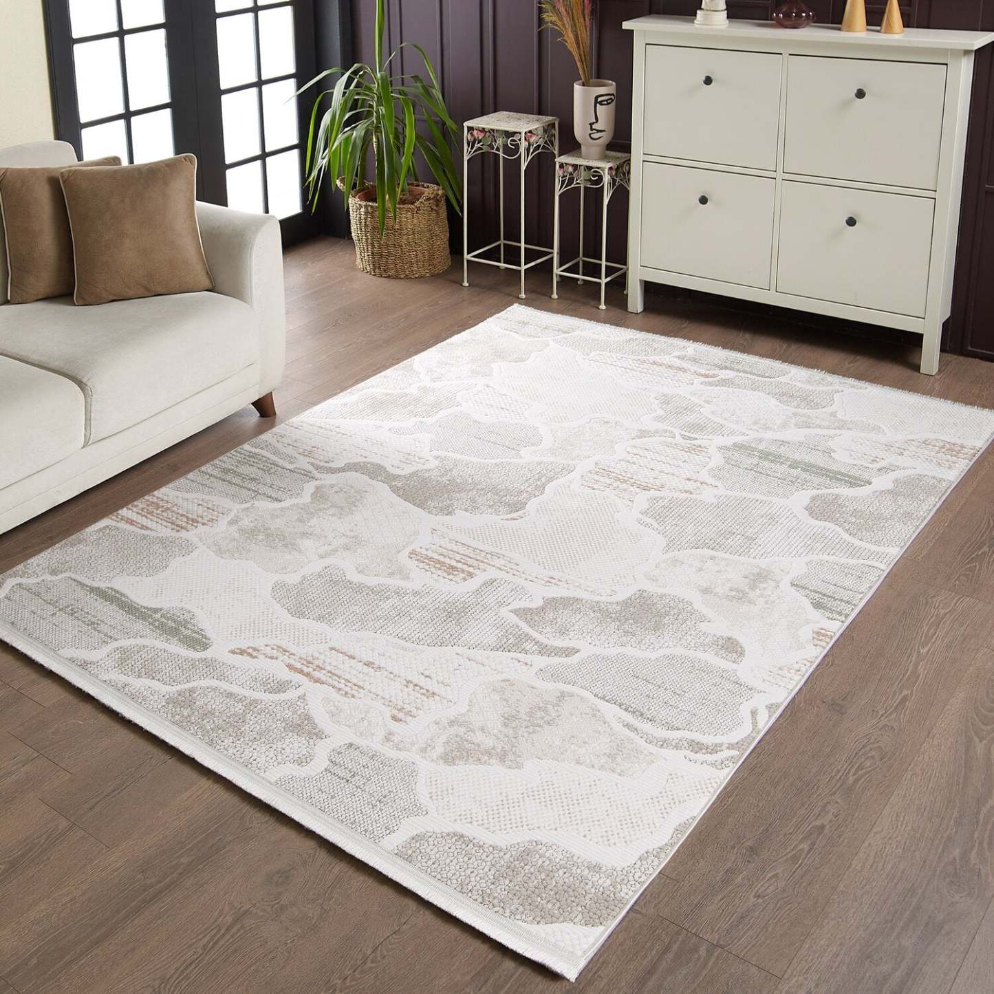 Tapis multicolore Cove Waves – 6'7 x 9'6 | Carpette Cove multicolore à motif de vagues - 6 pi 7 po x 9 pi 6 po