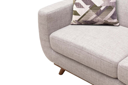 Sofa en tissu d’apparence lin Freeman 88 de Kort & Co. avec base en bois et coussins de dossier capitonnés - blanc colombe | Sofa Freeman Kort & Co. de 88 po en tissu d’apparence lin avec pattes en bois et coussins de dossier capitonnés - blanc colombe