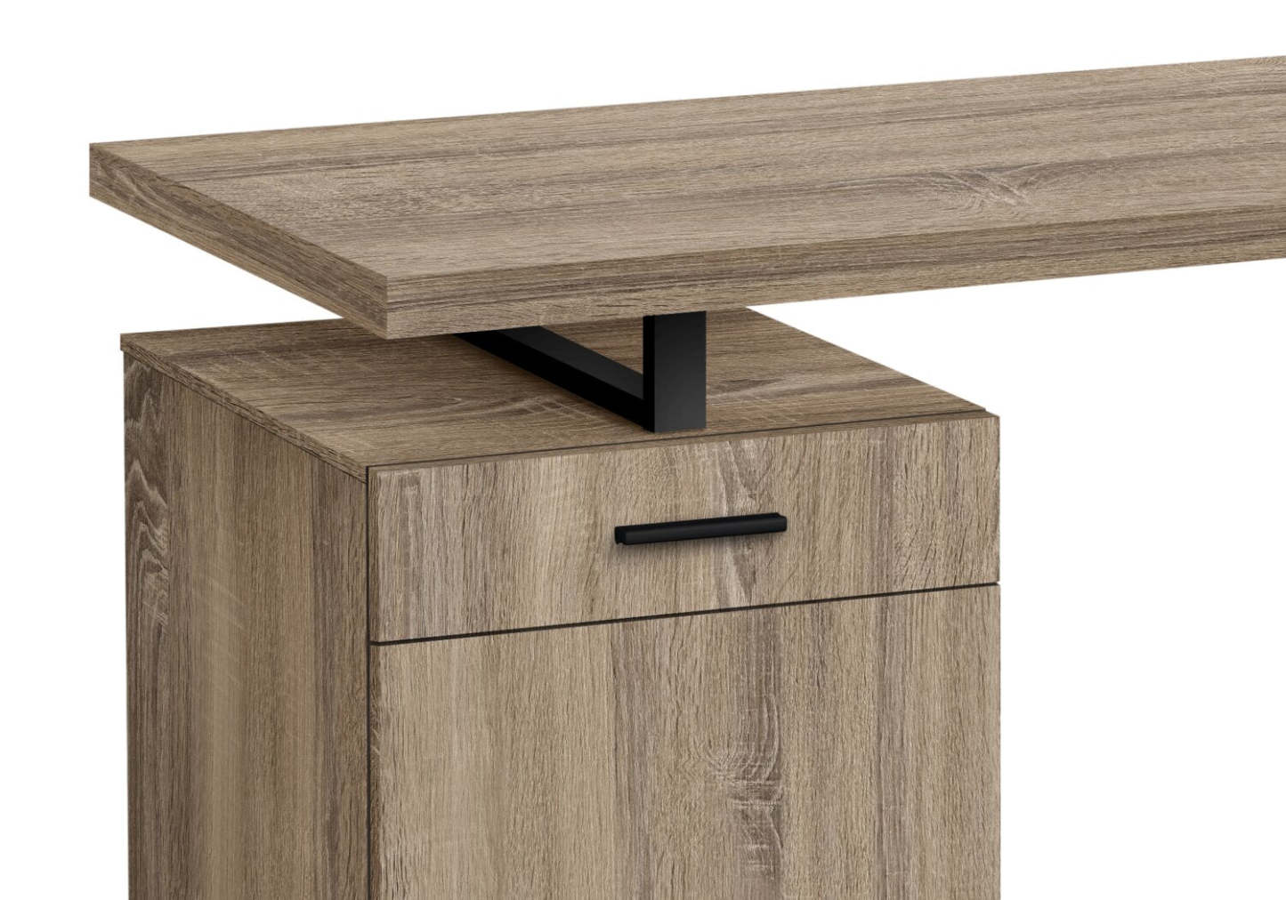 Bureau réversible Remi 47,25 avec tiroir et armoire - Taupe|Bureau réversible Remi de 47,25 po avec tiroir et armoire - taupe