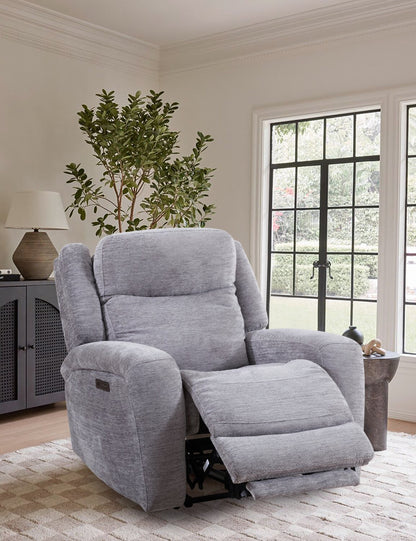 Atlantis 38 Fauteuil à inclinaison électrique en tissu avec port USB - gris tourterelle