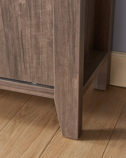 Bibliothèque Jude 36 3 étagères avec meuble - Noisette|Bibliothèque Jude de 36 po à 3 tablettes avec armoire - noisette