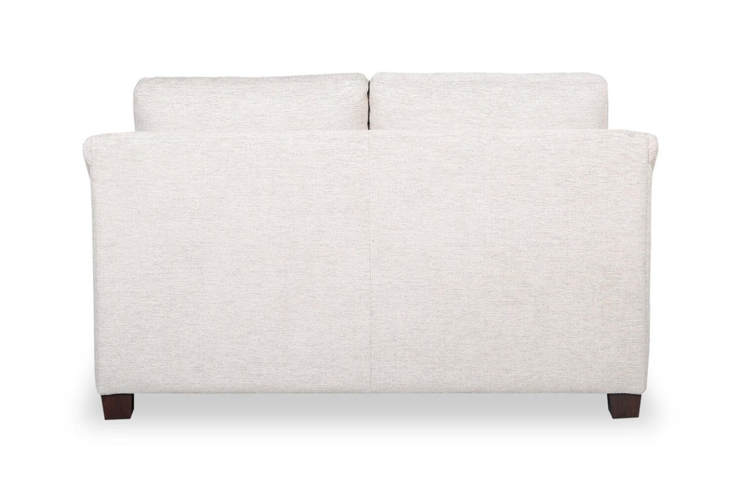 Causeuse Mallie de 60 po en tissu de chenille avec accoudoirs enroulés et pattes en bois - blanc coquillage