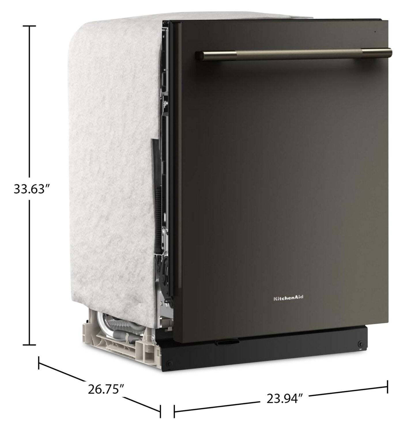 Lave-vaisselle KitchenAid de 24 po et de 44 dBA avec troisième panier 360° Max JetsMC - minerai noir - KDTS624SBE