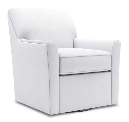 Fauteuil d'appoint pivotant personnalisable Canapé Lab de 31 po en tissu d'apparence lin - blanc Pax Ice | Fauteuil d'appoint pivotant Sofa Lab de 31 po fabriqué au Canada en tissu d'apparence lin - blanc Pax Ice | SWIV3449