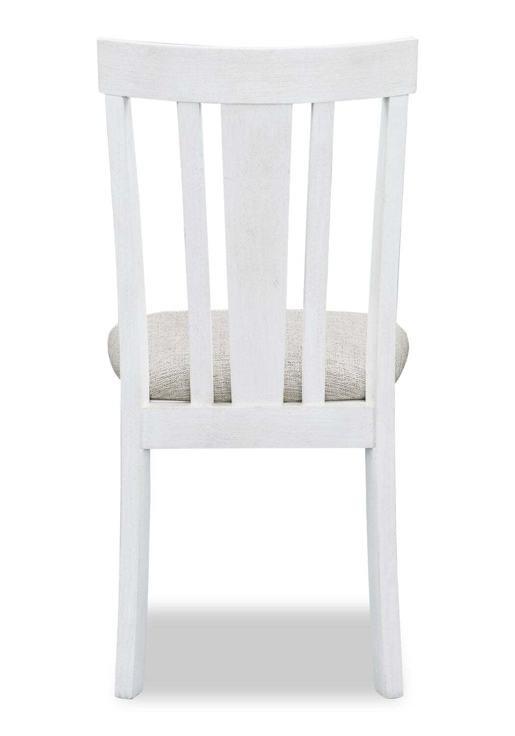 Chaise de salle à manger Brook en tissu de polyester - blanche et grise