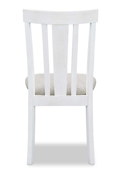 Chaise de salle à manger Brook en tissu de polyester - blanche et grise