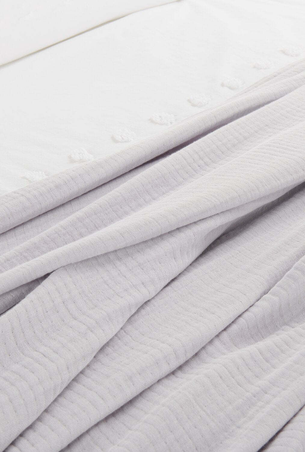 Couverture en coton à 4 épaisseurs pour très grand lit Veranda &amp; Grove - Gris | Couverture Veranda &amp; Grove en coton à 4 canapés pour très grand lit - grise